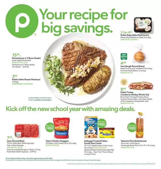 Publix catalogue in Odon IN | Wide range of offers | 2025-07-23T00:00:00.000Z - 2025-07-29T00:00:00.000Z