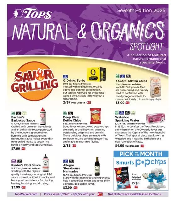 Tops catalogue in Waterford PA | Tops Natural & Organics Spotlight | 2025-06-29T00:00:00.000Z - 2025-08-02T00:00:00.000Z