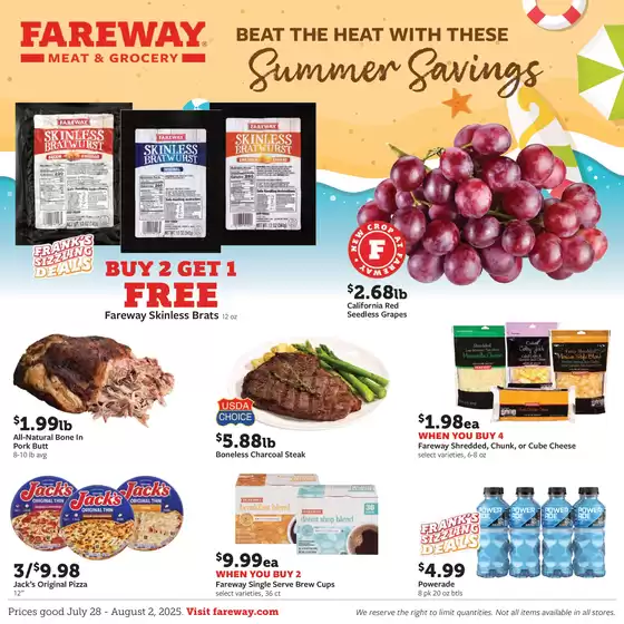 Fareway catalogue in Dublin CA | Wide range of offers | 2025-07-28T00:00:00.000Z - 2025-08-02T00:00:00.000Z