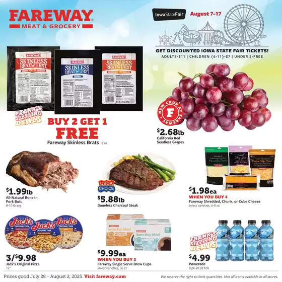 Fareway catalogue in Dublin CA | Great offer for all customers | 2025-07-28T00:00:00.000Z - 2025-08-02T00:00:00.000Z