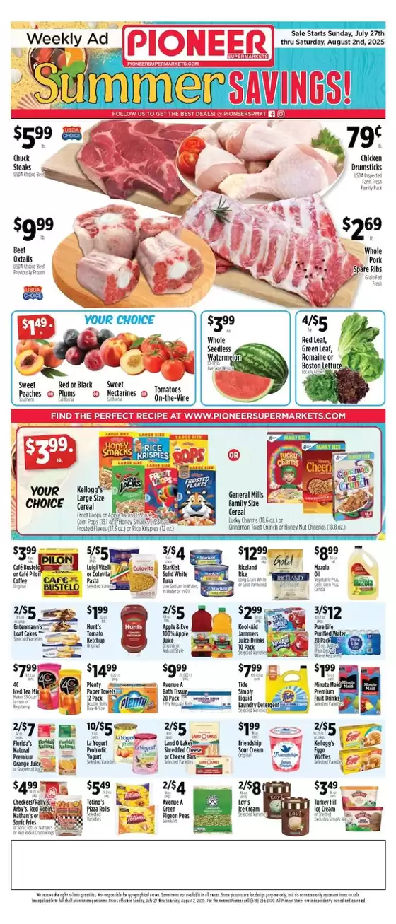 Pioneer Supermarkets catalogue in Providence KY | Pioneer Supermarkets weekly ad | 2025-07-27T00:00:00.000Z - 2025-08-02T00:00:00.000Z