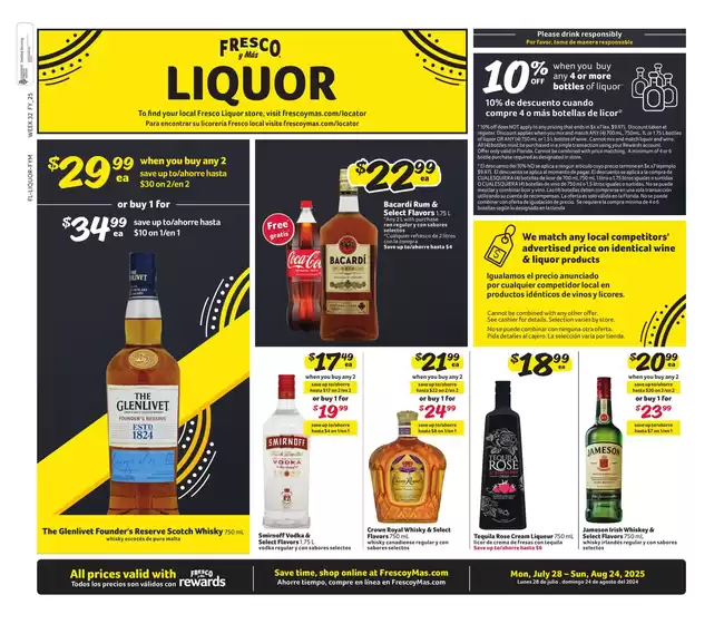 Fresco y Más catalogue in Lisbon OH | Alcohol Flyer | 2025-07-28T00:00:00.000Z - 2025-08-24T00:00:00.000Z