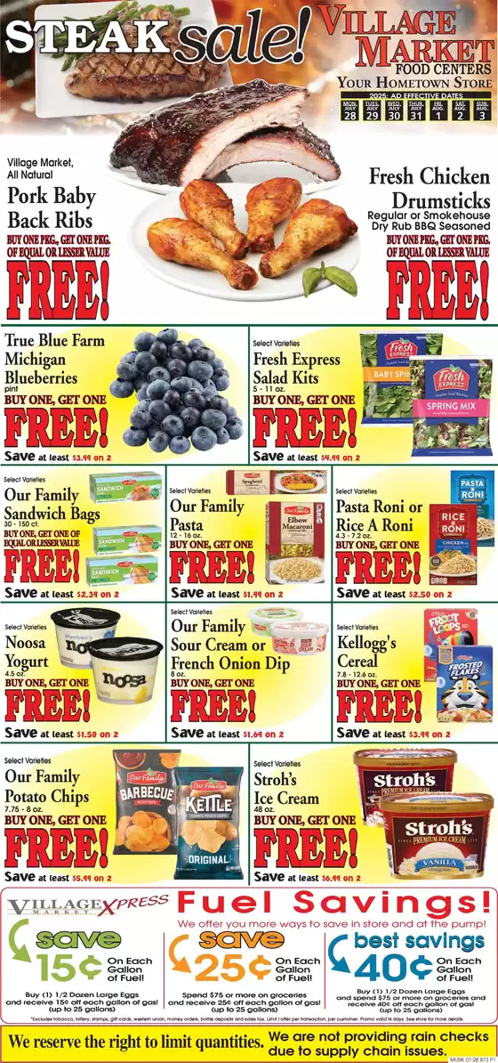 Village Market Food Centers catalogue in Hazel Green KY | Great offer for all customers | 2025-07-28T00:00:00.000Z - 2025-08-03T00:00:00.000Z