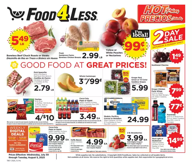 Food 4 Less catalogue in La Fayette GA | Top deals for all customers | 2025-07-30T00:00:00.000Z - 2025-08-05T00:00:00.000Z