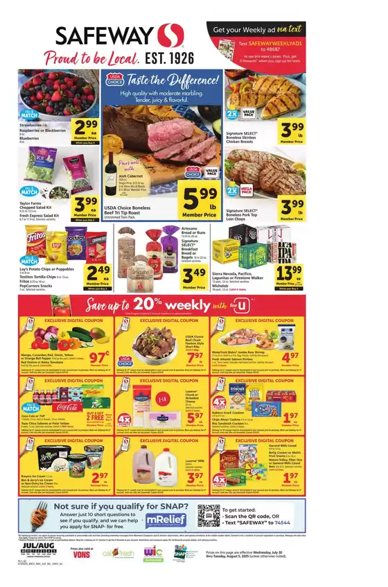 Vons catalogue in Clovis CA | Weekly Ad - Norcal | 2025-07-30T00:00:00.000Z - 2025-08-05T00:00:00.000Z
