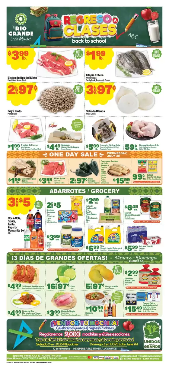 El Rio Grande catalogue in Henderson NC | Discover attractive offers | 2025-07-30T00:00:00.000Z - 2025-08-05T00:00:00.000Z