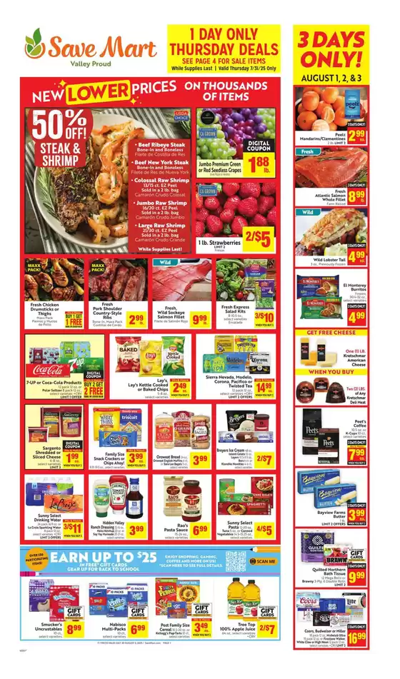 Save Mart catalogue in Grandview WA | Weekly | 2025-07-30T00:00:00.000Z - 2025-08-05T00:00:00.000Z
