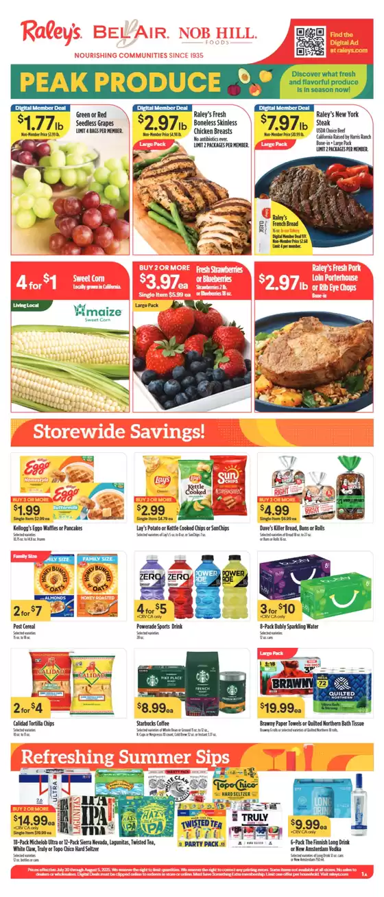 Raley's catalogue in Bakersfield CA | Raley's weekly ad | 2025-07-30T00:00:00.000Z - 2025-08-05T00:00:00.000Z