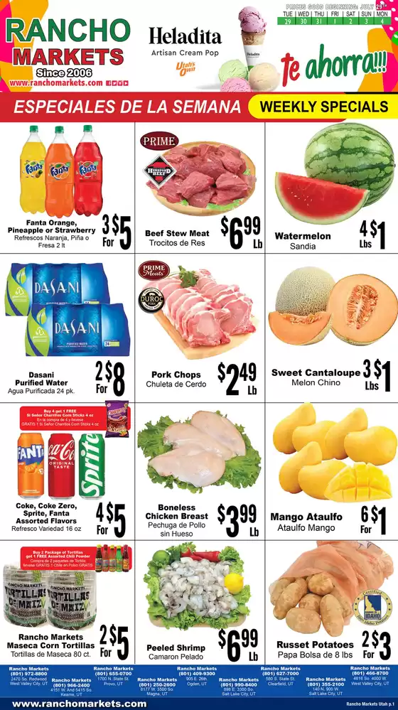 Rancho Markets catalogue in Bakersfield CA | Flyer Rancho Markets | 2025-07-29T00:00:00.000Z - 2025-08-04T00:00:00.000Z
