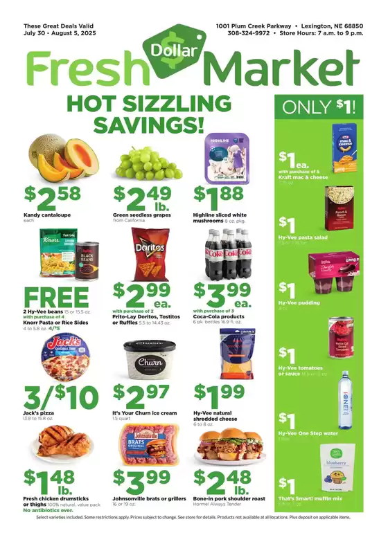 Hy-Vee catalogue in Plano TX | Dollar Fresh | 2025-07-30T00:00:00.000Z - 2025-08-05T00:00:00.000Z