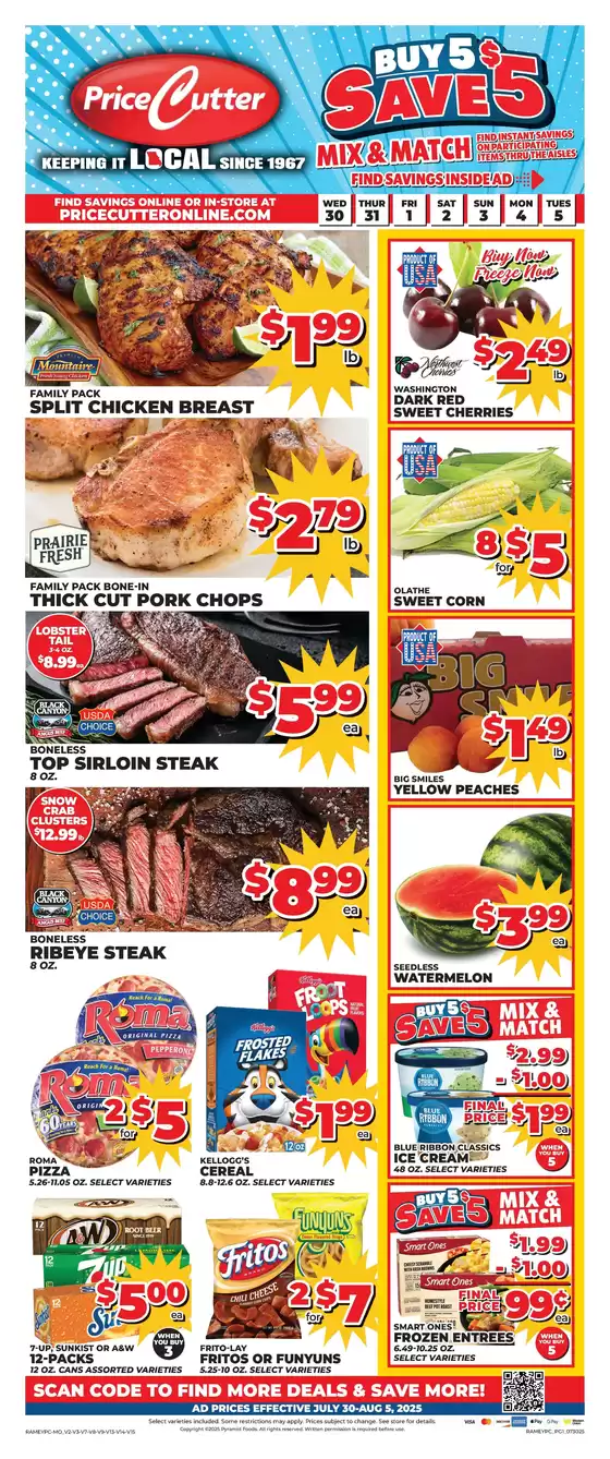 Price Cutter catalogue in Grandview WA | Offers for bargain hunters | 2025-07-30T00:00:00.000Z - 2025-08-05T00:00:00.000Z