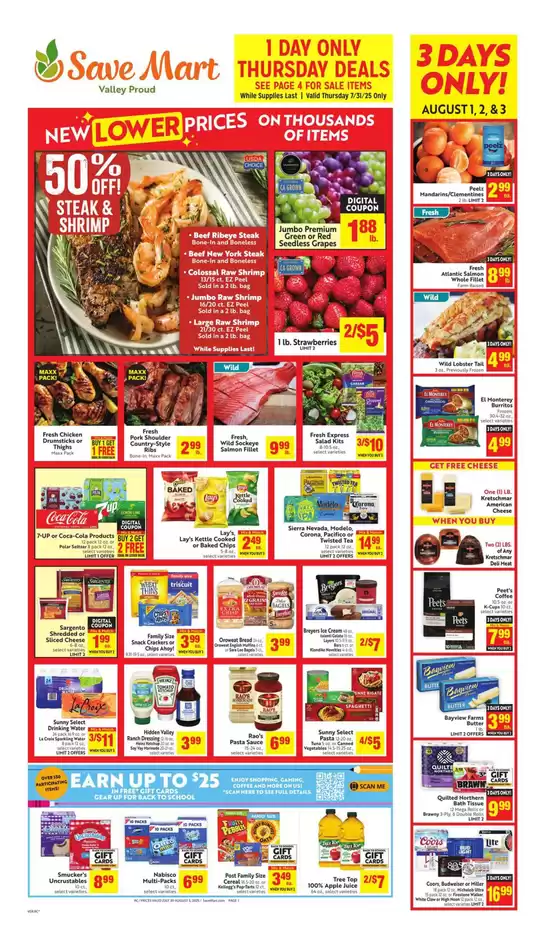 Save Mart catalogue in Grandview WA | Great discounts on selected products | 2025-07-30T00:00:00.000Z - 2025-08-05T00:00:00.000Z