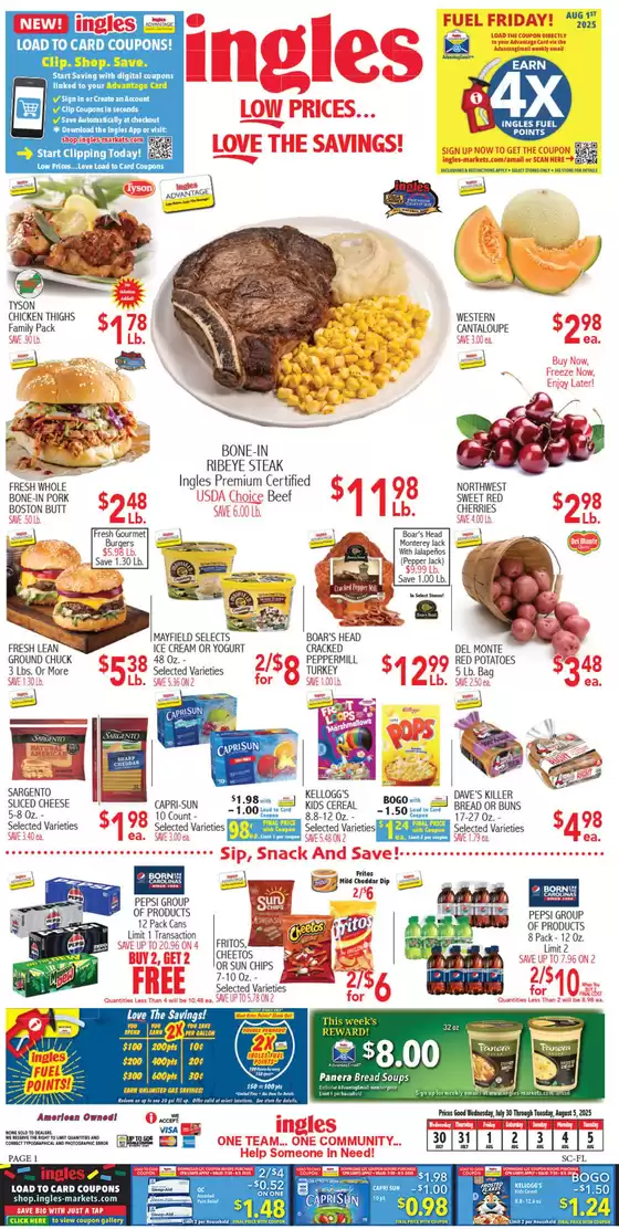 Ingles Markets catalogue in Fayetteville GA | Wide range of offers | 2025-07-30T00:00:00.000Z - 2025-08-05T00:00:00.000Z
