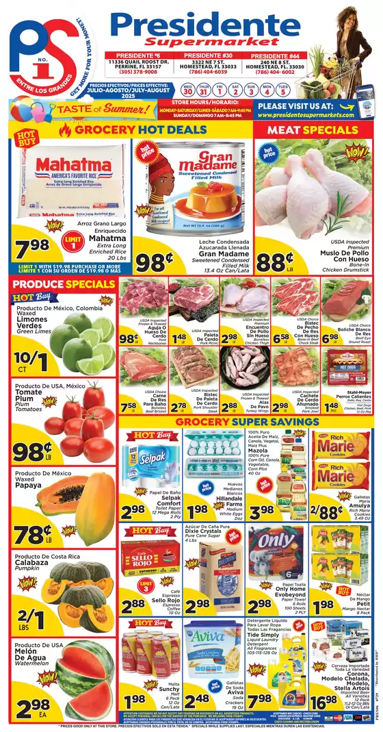 Presidente catalogue in Clinton Township MI | Save now with our deals | 2025-07-01T00:00:00.000Z - 2025-08-31T00:00:00.000Z