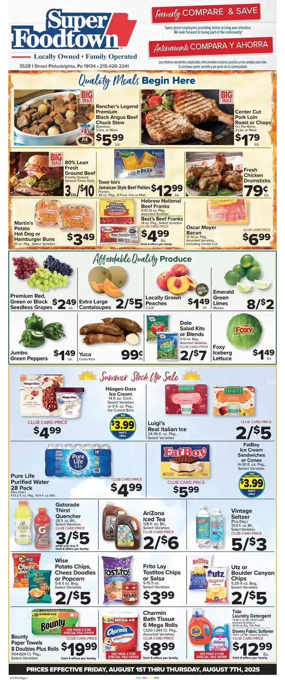 Foodtown supermarkets catalogue in Salinas CA | Foodtown supermarkets weekly ad | 2025-08-01T00:00:00.000Z - 2025-08-07T00:00:00.000Z