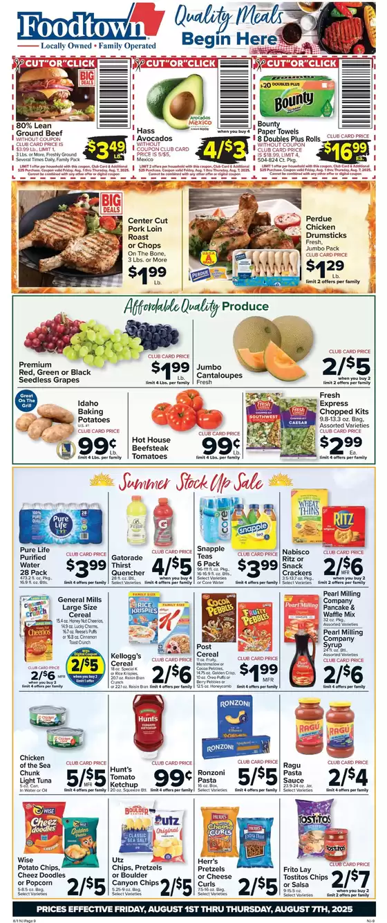 Foodtown supermarkets catalogue in Salinas CA | Attractive special offers for everyone | 2025-08-01T00:00:00.000Z - 2025-08-07T00:00:00.000Z