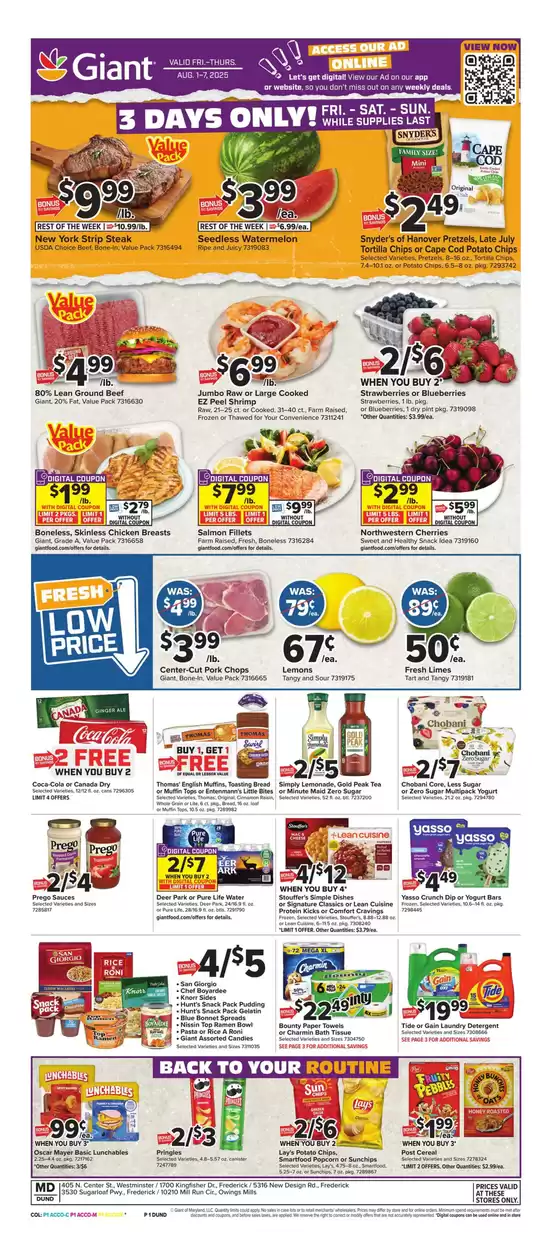 Giant Food catalogue in Wilmington DE | Offers for bargain hunters | 2025-08-01T00:00:00.000Z - 2025-08-07T00:00:00.000Z