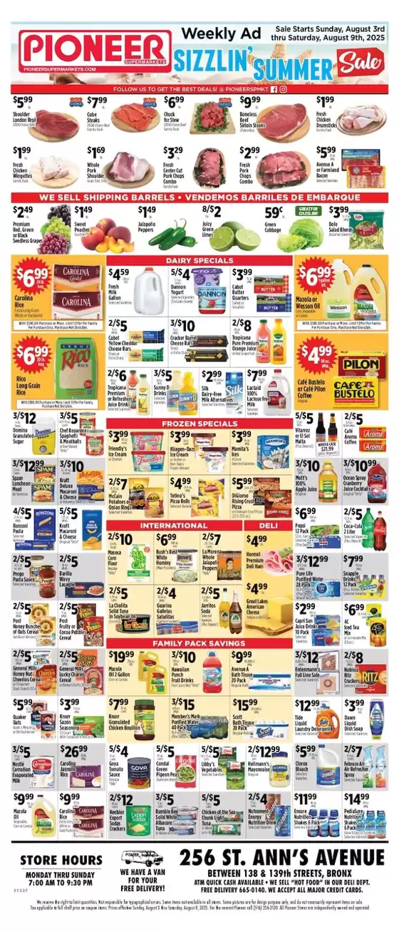 Pioneer Supermarkets catalogue in New Paltz NY | Special offers for you | 2025-08-03T00:00:00.000Z - 2025-08-09T00:00:00.000Z