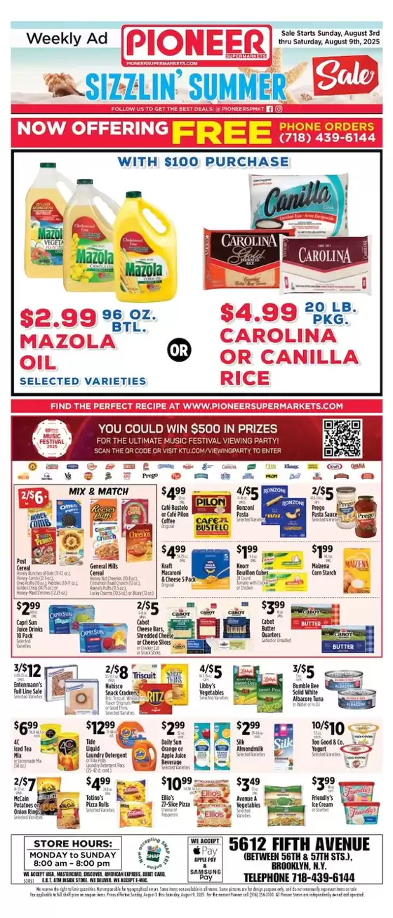 Pioneer Supermarkets catalogue in New Paltz NY | Current bargains and offers | 2025-08-03T00:00:00.000Z - 2025-08-09T00:00:00.000Z