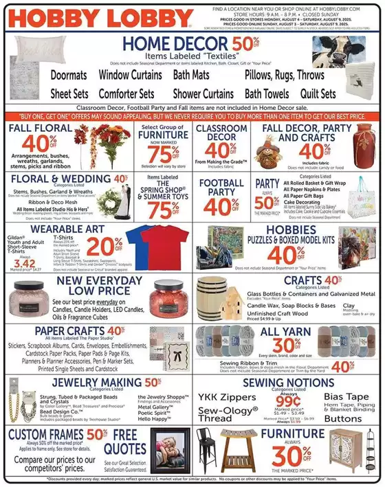 Hobby Lobby Weekly ad