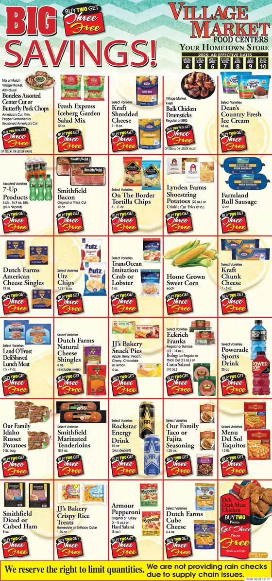 Village Market Food Centers catalogue in Brookshire TX | Current bargains and offers | 2025-08-04T00:00:00.000Z - 2025-08-10T00:00:00.000Z