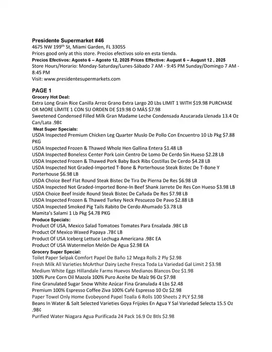 Presidente catalogue in Paragould AR | Great offer for all customers | 2025-08-06T00:00:00.000Z - 2025-08-12T00:00:00.000Z