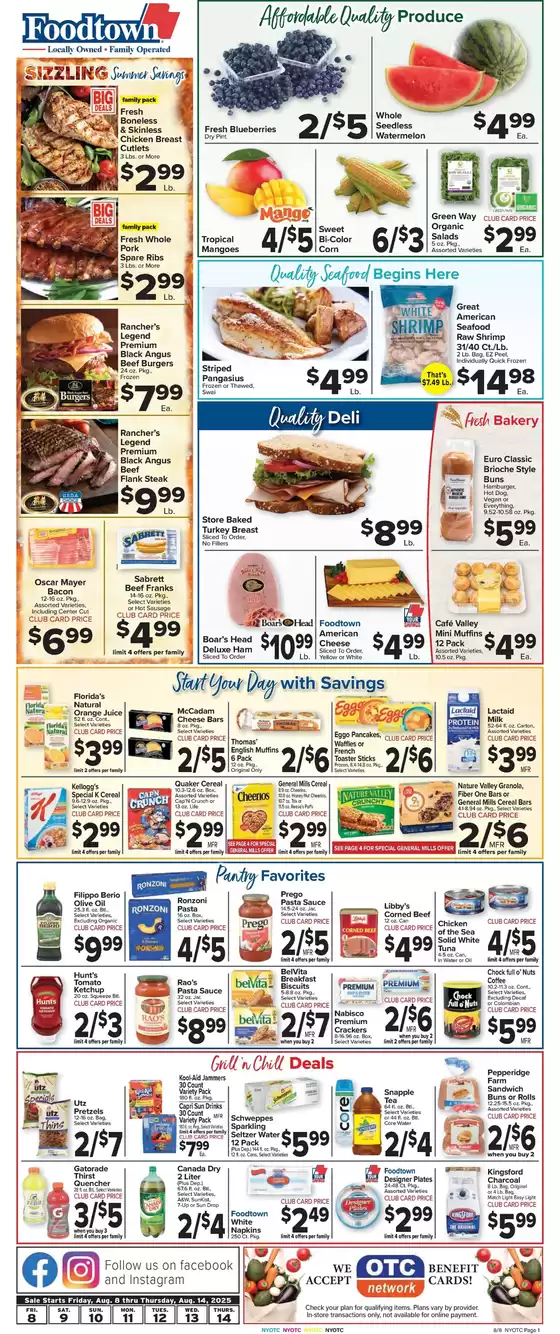 Foodtown supermarkets catalogue in Santa Barbara CA | Our best bargains | 2025-08-08T00:00:00.000Z - 2025-08-14T00:00:00.000Z