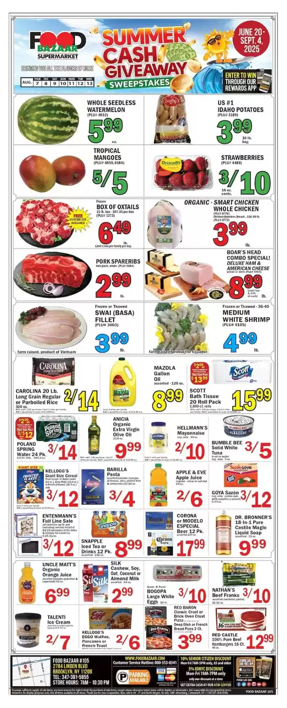 Food Bazaar catalogue in New York | Discover attractive offers | 2025-08-07T00:00:00.000Z - 2025-08-13T00:00:00.000Z