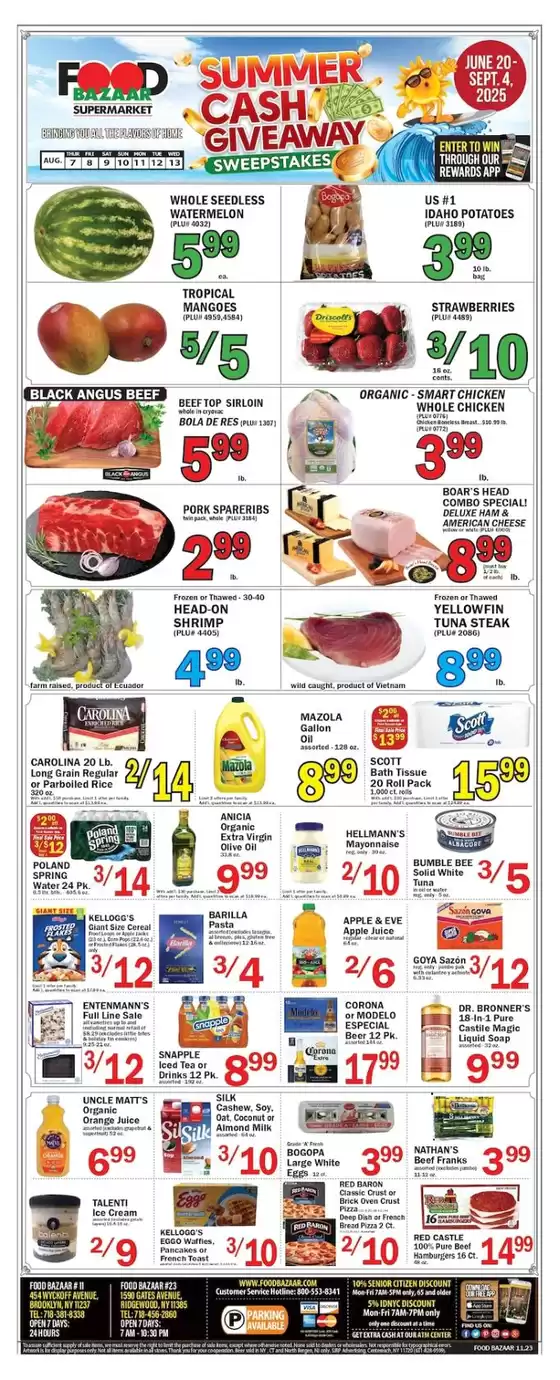 Food Bazaar catalogue in New York | Current deals and offers | 2025-08-07T00:00:00.000Z - 2025-08-13T00:00:00.000Z