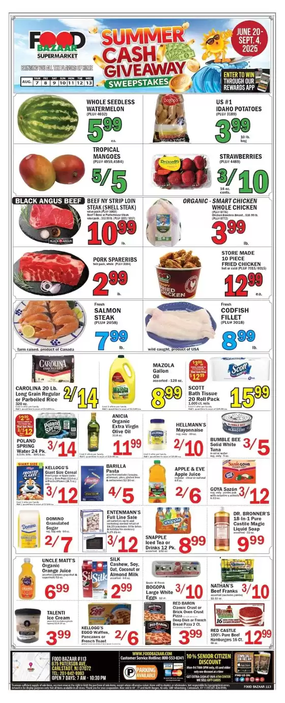 Food Bazaar catalogue in New York | Exclusive deals for our customers | 2025-08-07T00:00:00.000Z - 2025-08-13T00:00:00.000Z