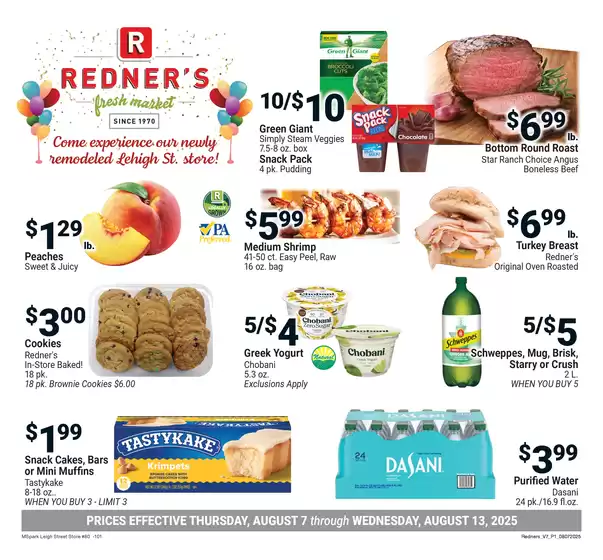 Redner's Warehouse catalogue in Pine Grove PA | On Sale August_07_S80 | 2025-08-07T00:00:00.000Z - 2025-08-13T00:00:00.000Z