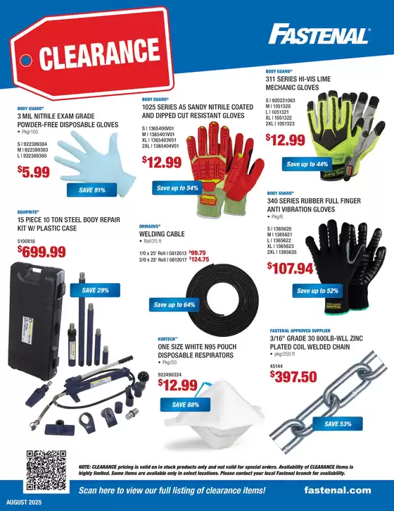 Fastenal August Clearance Flyer