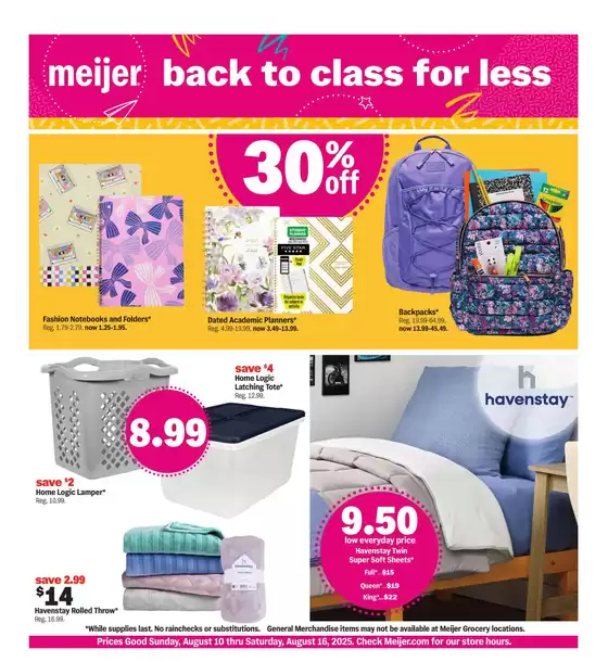 Meijer catalogue in Britt IA | back to class for less | 2025-08-10T00:00:00.000Z - 2025-08-16T00:00:00.000Z