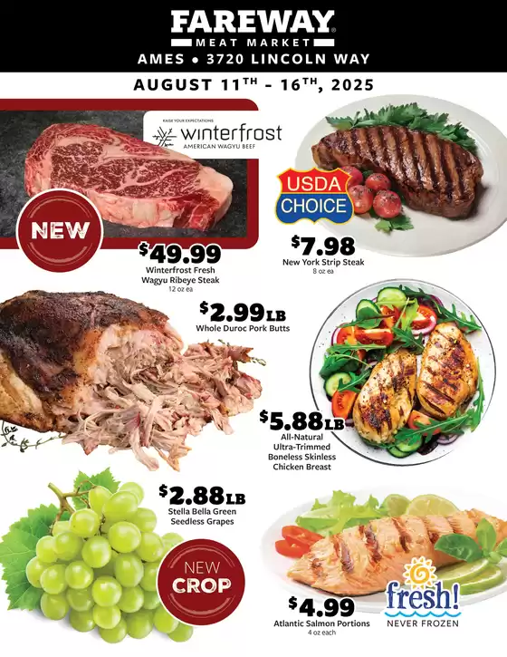 Fareway catalogue in Delano MN | Great discounts on selected products | 2025-08-11T00:00:00.000Z - 2025-08-16T00:00:00.000Z