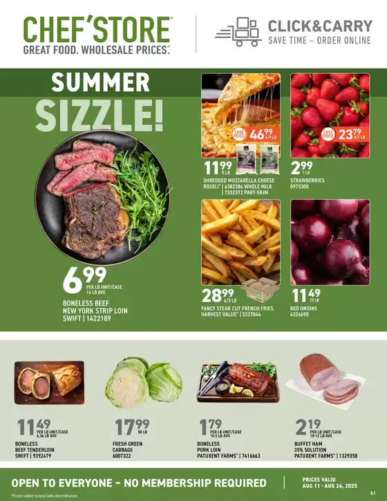 Chef'Store catalogue in Portage WI | Chef'Store weekly ad | 2025-08-11T00:00:00.000Z - 2025-08-24T00:00:00.000Z