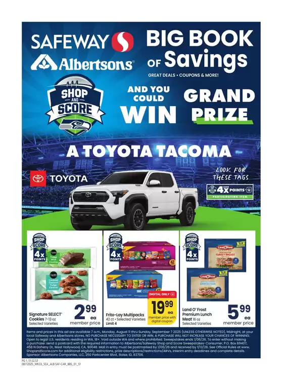 Albertsons catalogue in Sangerville ME | Albertsons - Seattle - BBS | 2025-08-11T00:00:00.000Z - 2025-09-07T00:00:00.000Z