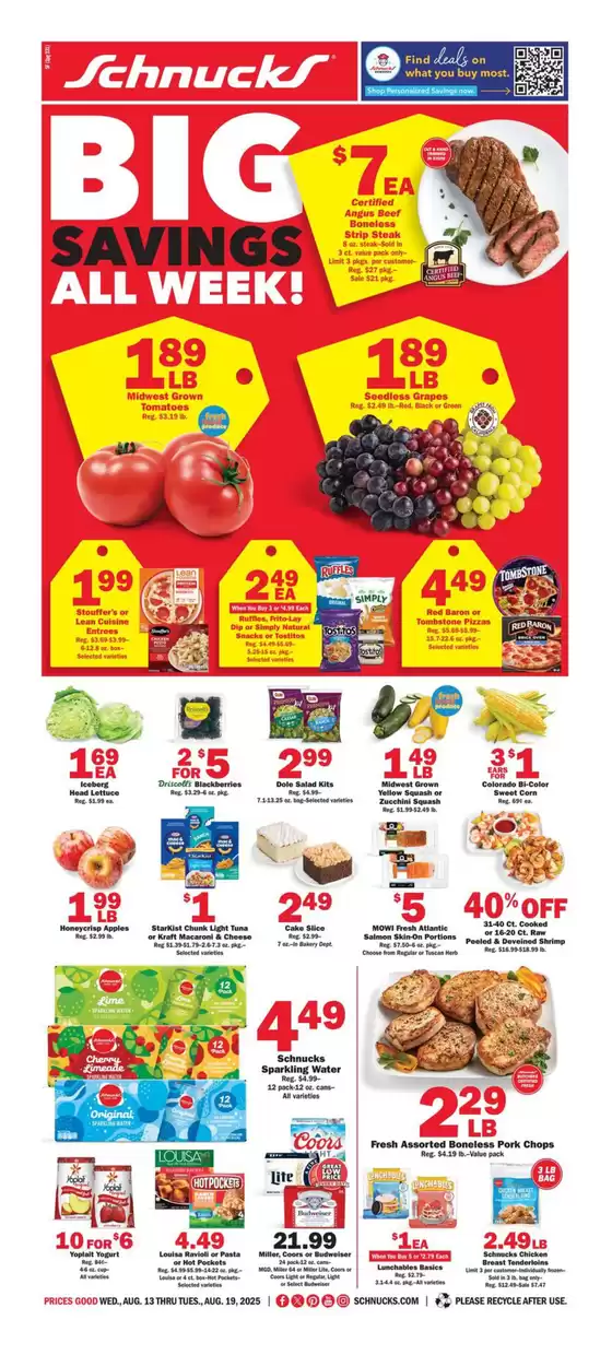 Schnucks catalogue in Cadiz KY | Top offers for all bargain hunters | 2025-08-13T00:00:00.000Z - 2025-08-19T00:00:00.000Z