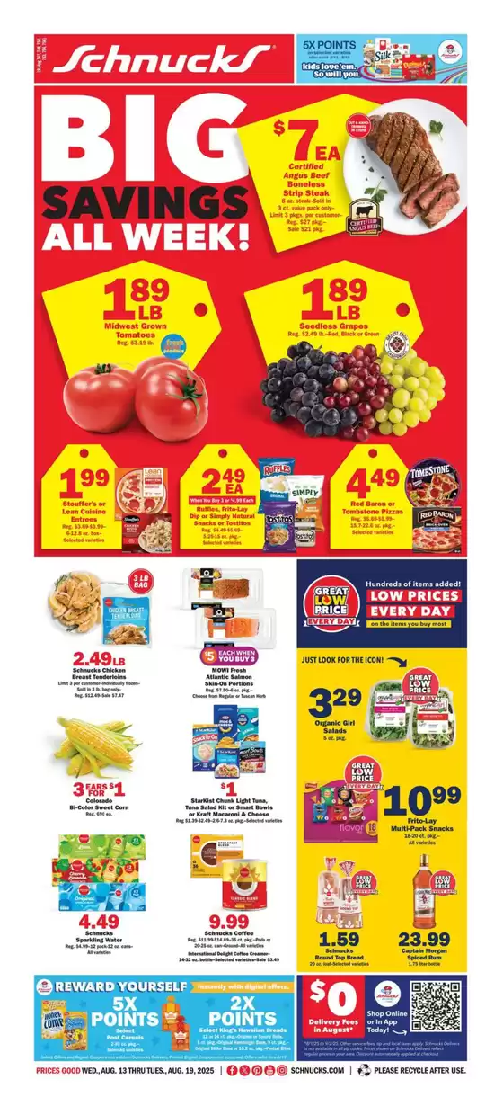 Schnucks catalogue in Cadiz KY | Great discounts on selected products | 2025-08-13T00:00:00.000Z - 2025-08-19T00:00:00.000Z