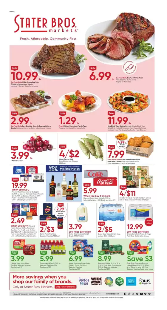 Stater Bros catalogue in Eureka CA | Offers for bargain hunters | 2025-08-13T00:00:00.000Z - 2025-08-19T00:00:00.000Z
