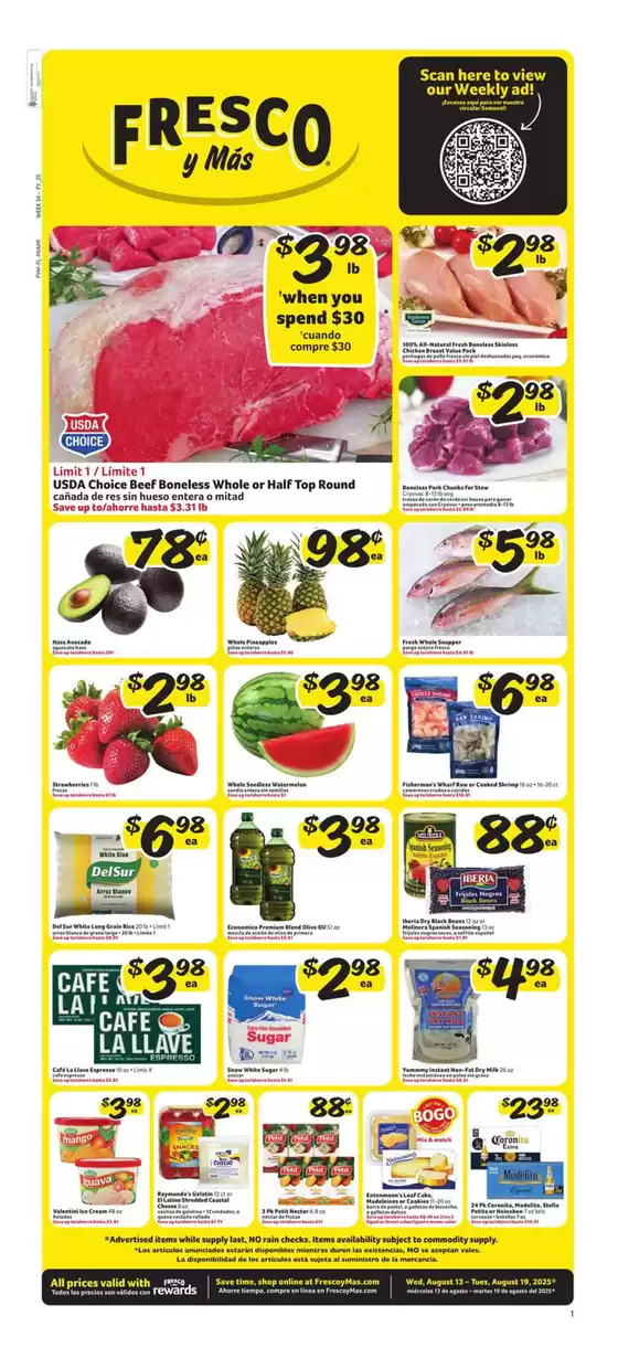 Fresco y Más catalogue in Owensboro KY | Weekly Circular | 2025-08-13T00:00:00.000Z - 2025-08-19T00:00:00.000Z
