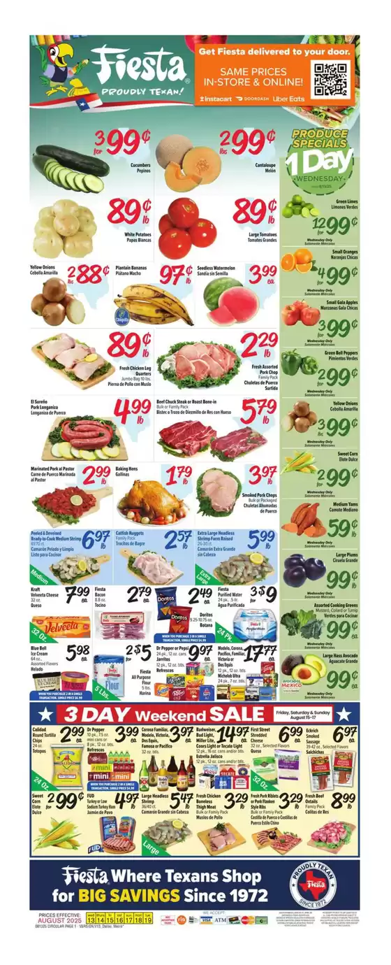 Fiesta Mart catalogue in Corsicana TX | Great offer for all customers | 2025-08-13T00:00:00.000Z - 2025-08-19T00:00:00.000Z