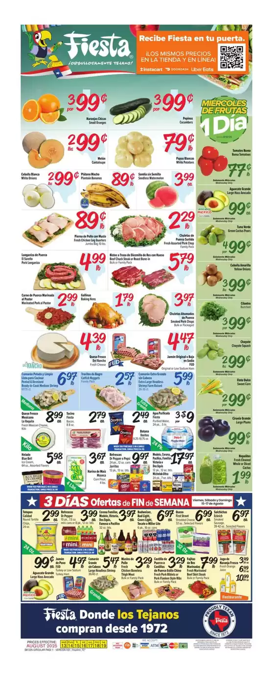 Fiesta Mart catalogue in Elmira NY | Great discounts on selected products | 2025-08-13T00:00:00.000Z - 2025-08-19T00:00:00.000Z