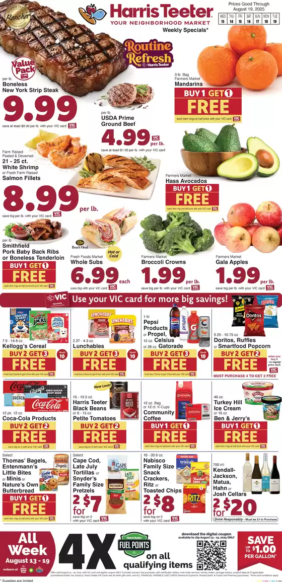 Harris Teeter catalogue in Pinehurst NC | Attractive special offers for everyone | 2025-08-13T00:00:00.000Z - 2025-08-19T00:00:00.000Z