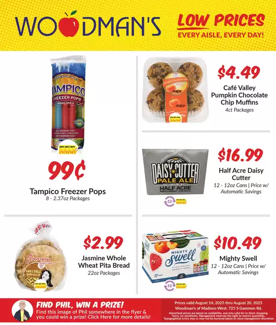 Woodman's catalogue in Colfax WI | Offers for bargain hunters | 2025-08-14T00:00:00.000Z - 2025-08-20T00:00:00.000Z