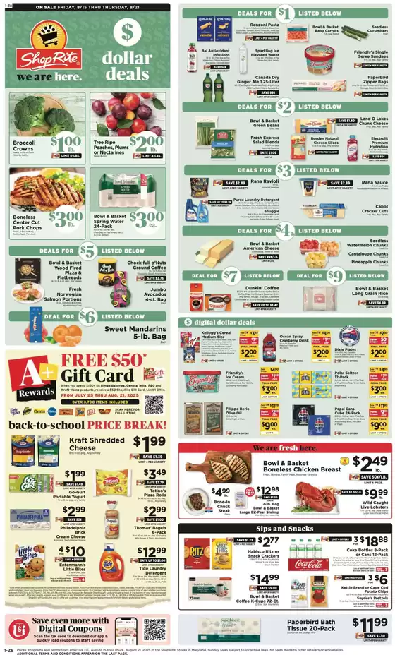 ShopRite catalogue in Christiana DE | Attractive special offers for everyone | 2025-08-15T00:00:00.000Z - 2025-08-21T00:00:00.000Z