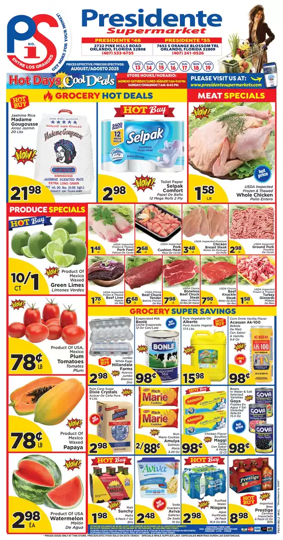 Presidente catalogue in Orlando FL | Our best offers for you | 2025-08-13T00:00:00.000Z - 2025-08-19T00:00:00.000Z