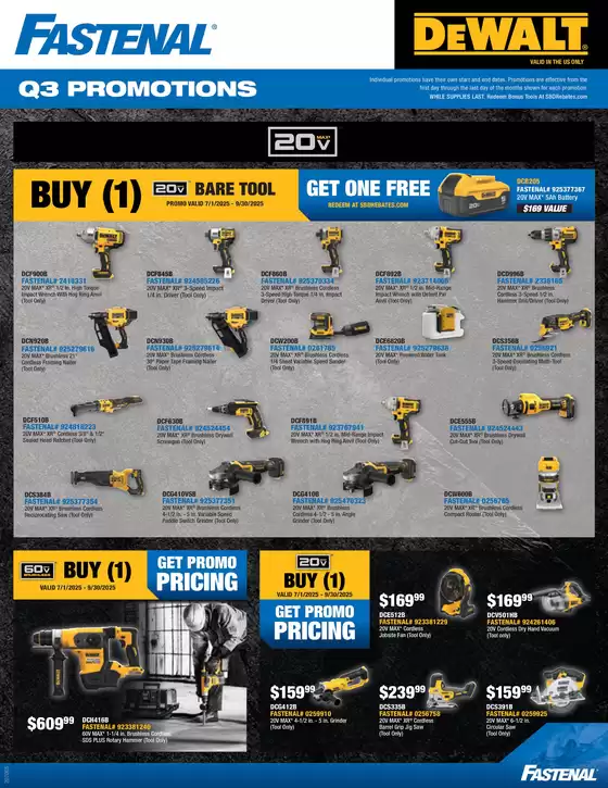 Fastenal DeWALT Q3 Promo