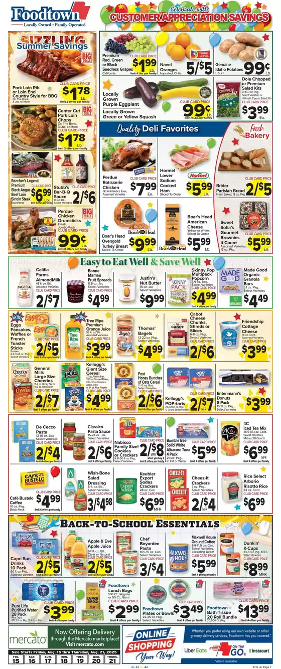 Foodtown supermarkets catalogue in Fort Atkinson WI | Current deals and offers | 2025-08-15T00:00:00.000Z - 2025-08-21T00:00:00.000Z