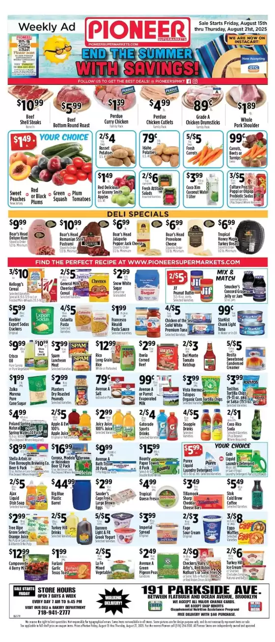 Pioneer Supermarkets catalogue in Fort Atkinson WI | Our best deals for you | 2025-08-15T00:00:00.000Z - 2025-08-21T00:00:00.000Z