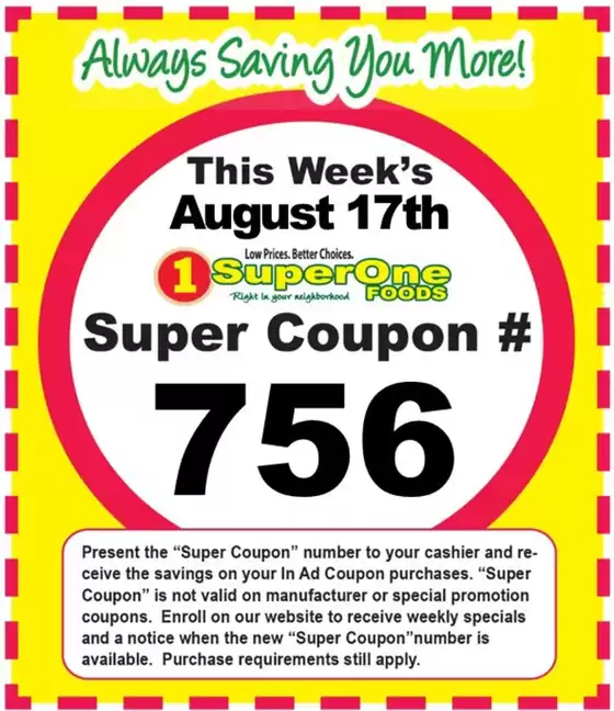 Super One Foods catalogue | Weekly Super Coupon Number | 2025-08-08T00:00:00.000Z - 2025-08-23T00:00:00.000Z